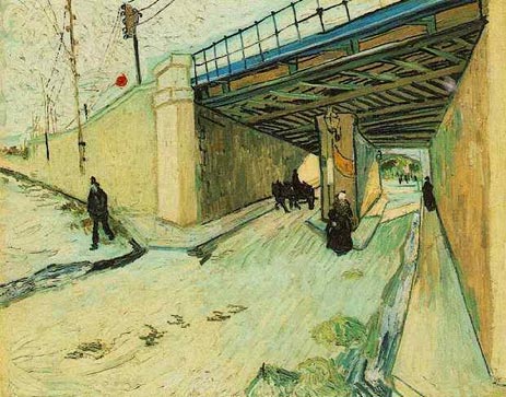 Eisenbahnbrücke über die Avenue Montmajour, 1888 | Vincent van Gogh | Gemälde Reproduktion