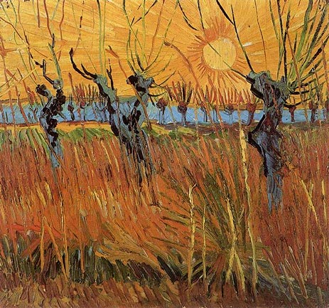 Weiden bei Sonnenuntergang, 1888 | Vincent van Gogh | Gemälde Reproduktion