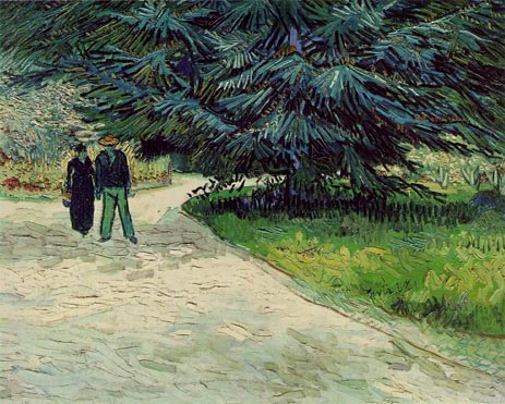 Couple in the Park, Arles, 1888 | Vincent van Gogh | Painting Reproduction