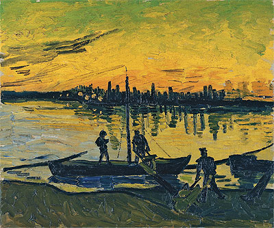 Coal Barges, 1888 | Vincent van Gogh | Painting Reproduction