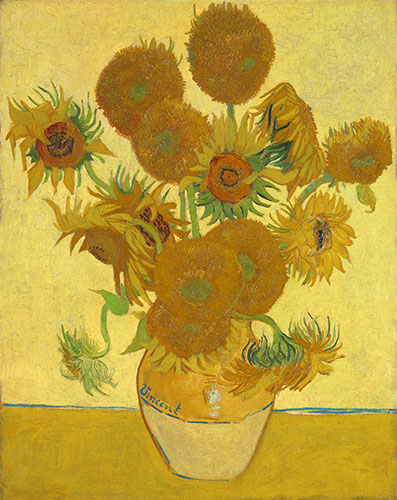 Vase mit vierzehn Sonnenblumen, 1888 | Vincent van Gogh | Gemälde Reproduktion