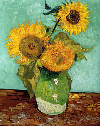Drei Sonnenblumen in einer Vase - Vincent van Gogh