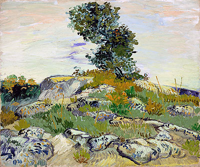 Rocks with Oak Tree, 1888 | Vincent van Gogh | Painting Reproduction