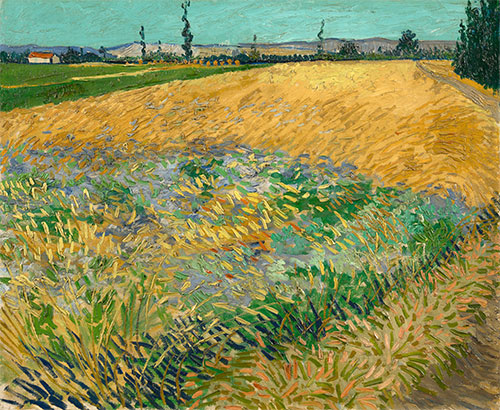 Weizenfeld mit den Alpilles Vorberge, 1888 | Vincent van Gogh | Gemälde Reproduktion