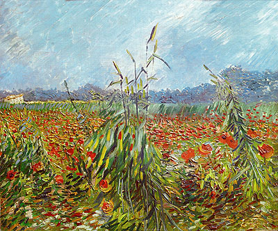 Corn Fields and Poppies, 1888 | Vincent van Gogh | Gemälde Reproduktion