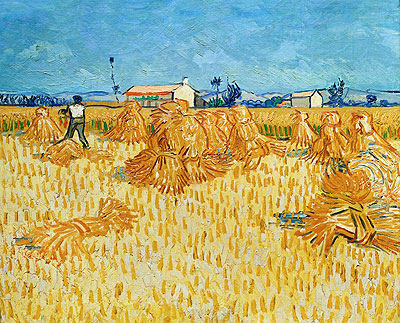 Harvest in Provence, 1888 | Vincent van Gogh | Painting Reproduction