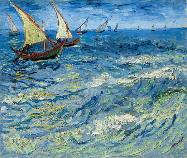 Seascape at Saintes-Maries, 1888 | Vincent van Gogh | Gemälde Reproduktion
