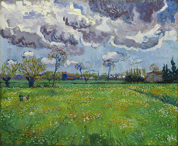 Landschaft unter stürmischem Himmel, 1888 | Vincent van Gogh | Gemälde Reproduktion