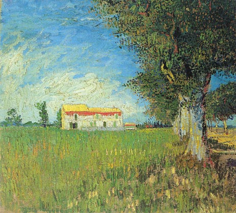 Farmhouse in a Wheat Field, 1888 | Vincent van Gogh | Painting Reproduction
