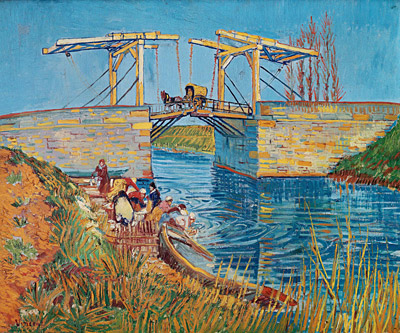 The Langlois Bridge at Arles with Women Washing, 1888 | Vincent van Gogh | Painting Reproduction