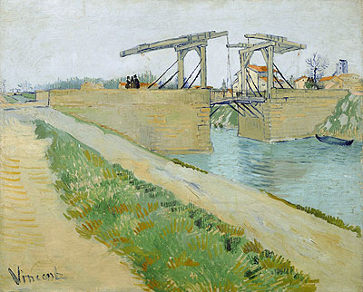 Die Langlois-Brücke bei Arles mit Weg daneben, 1888 von Vincent van Gogh | Gemälde-Reproduktion