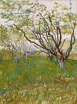 Orchard in Blossom, 1888 | Vincent van Gogh | Painting Reproduction