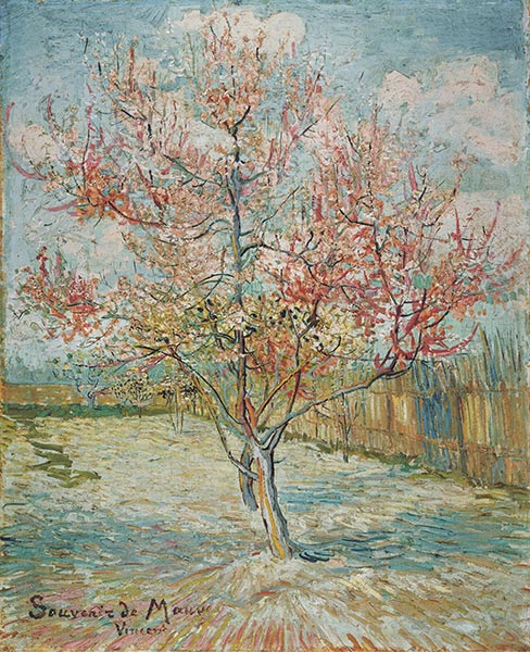 Blühender Pfirsichbaum (Erinnerung an Mauve), 1888 von Vincent van Gogh | Gemälde-Reproduktion