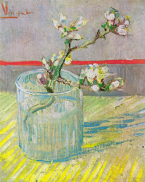 Blühender Mandelzweig in einem Glas, 1888 von Vincent van Gogh | Gemälde-Reproduktion