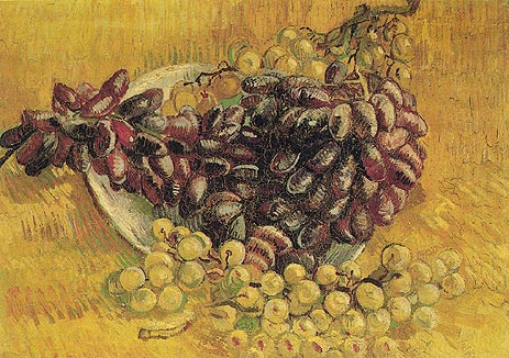 Stillleben mit Trauben, 1887 von Vincent van Gogh | Gemälde-Reproduktion
