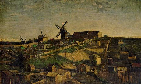Der Hügel von Montmartre, 1886 von Vincent van Gogh | Gemälde-Reproduktion