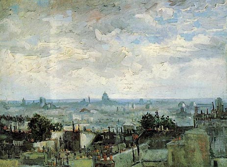 Blick auf die Dächer von Paris, 1886 | Vincent van Gogh | Gemälde Reproduktion