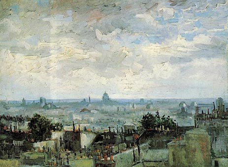 Blick auf die Dächer von Paris, 1886 von Vincent van Gogh | Gemälde-Reproduktion