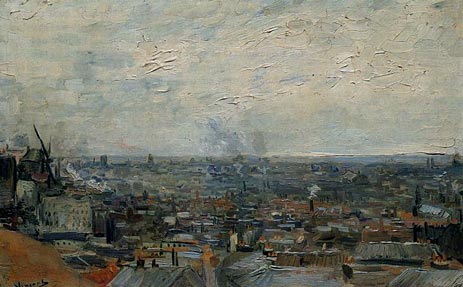 Blick auf Paris von Montmartre, 1886 von Vincent van Gogh | Gemälde-Reproduktion