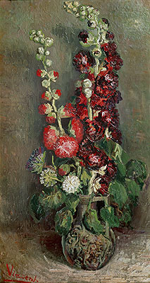 Vase mit Malven, 1886 von Vincent van Gogh | Gemälde-Reproduktion
