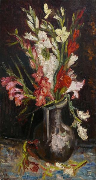 Vase with Red Gladioli, 1886 | Vincent van Gogh | Painting Reproduction
