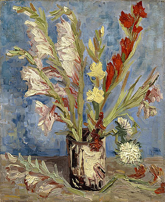 Vase with Gladioli, 1886 | Vincent van Gogh | Painting Reproduction