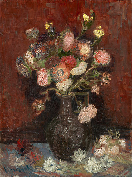 Vase mit Astern und Gladiolen Chinese, 1886 | Vincent van Gogh | Gemälde Reproduktion