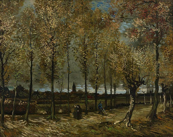 Gasse mit Pappeln in der Nähe von Nuenen, 1885 | Vincent van Gogh | Gemälde Reproduktion