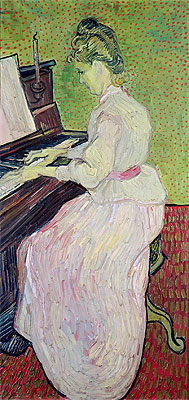 Marguerite Gachet at the Piano, 1890 by Vincent van Gogh | Painting Reproduction