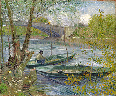 Fishing in Spring, the Pont de Clichy (Asnieres) | Vincent van Gogh | Painting Reproduction