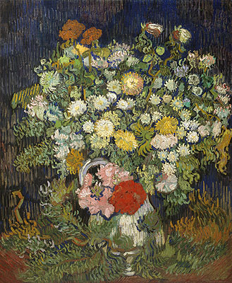 Bouquet of Flowers in a Vase, c.1889/90 | Vincent van Gogh | Gemälde Reproduktion
