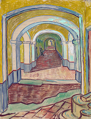 Corridor in the Asylum, 1889 | Vincent van Gogh | Gemälde Reproduktion