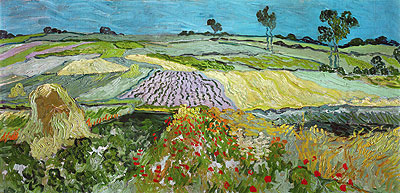 Fields near Auvers, 1890 | Vincent van Gogh | Gemälde Reproduktion