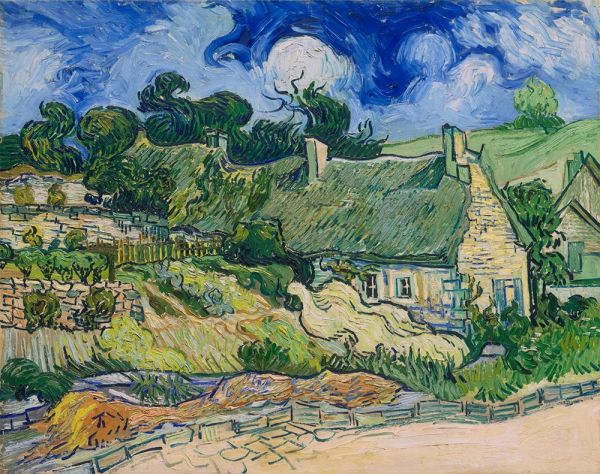 Reetdächer in Cordeville | Vincent van Gogh | Gemälde Reproduktion