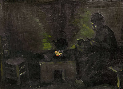 Peasant Woman by the Hearth, c.1885 | Vincent van Gogh | Painting Reproduction