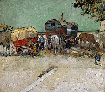 Encampment of Gypsies with Caravans | Vincent van Gogh | Painting Reproduction