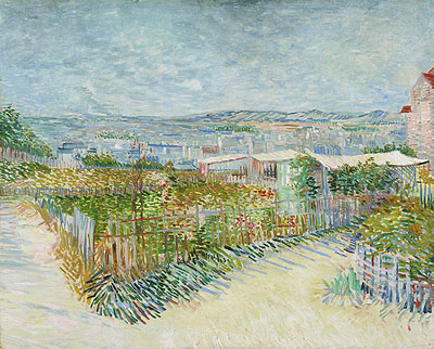 Montmartre: Behind the Moulin de la Galette, 1887 | Vincent van Gogh | Gemälde Reproduktion
