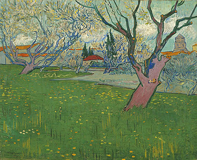 Orchards in Blossom, View of Arles, 1889 | Vincent van Gogh | Painting Reproduction