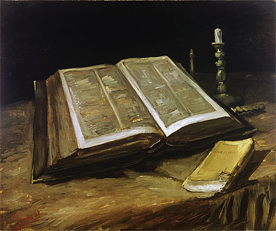 Still Life with Bible, 1885 | Vincent van Gogh | Gemälde Reproduktion