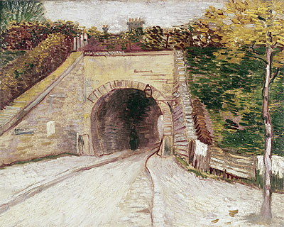 Roadway wtih Underpass (Tunnel through Hillside), 1887 | Vincent van Gogh | Painting Reproduction