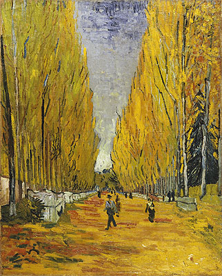 L'Allee des Alyscamps, Arles, 1888 | Vincent van Gogh | Gemälde Reproduktion