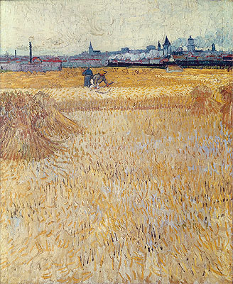 Wheatfield with Sheaves | Vincent van Gogh | Painting Reproduction
