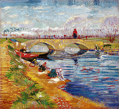 The Gleize Bridge over the Vigneyret Canal, near Arles, 1888 | Vincent van Gogh | Painting Reproduction