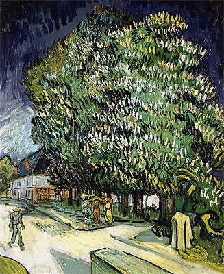 Chestnut Trees in Blossom, Auvers-sur-Oise, 1890 | Vincent van Gogh | Painting Reproduction