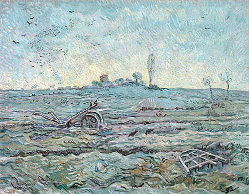 Snow-Covered Field with a Harrow, 1890 | Vincent van Gogh | Painting Reproduction