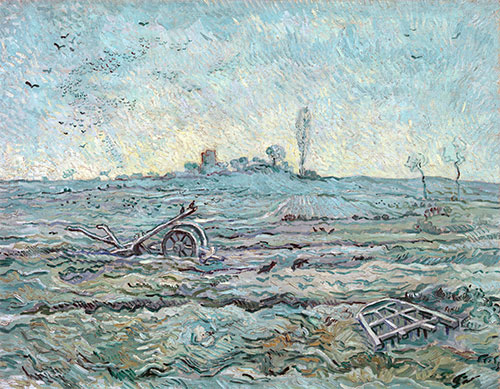 Schneebedecktes Feld mit Egge | Vincent van Gogh | Gemälde Reproduktion