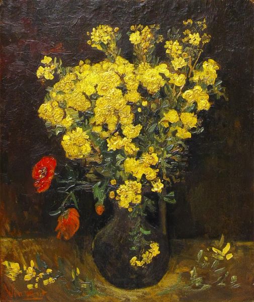 Vase mit Mohnblumen | Vincent van Gogh | Gemälde Reproduktion