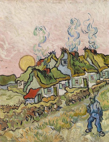 Häuser und Figuren | Vincent van Gogh | Gemälde Reproduktion