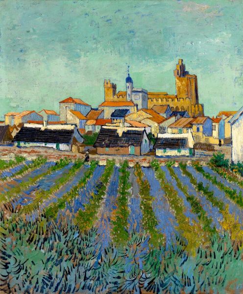 View of Saintes-Maries-de-la-Mer, 1888 | Vincent van Gogh | Painting Reproduction