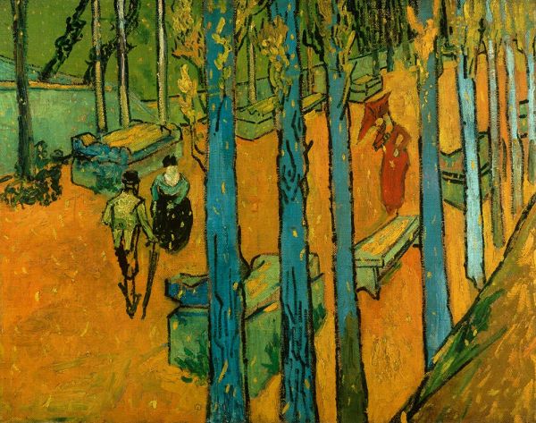 Falling Leaves (Les Alyscamps), 1888 | Vincent van Gogh | Painting Reproduction